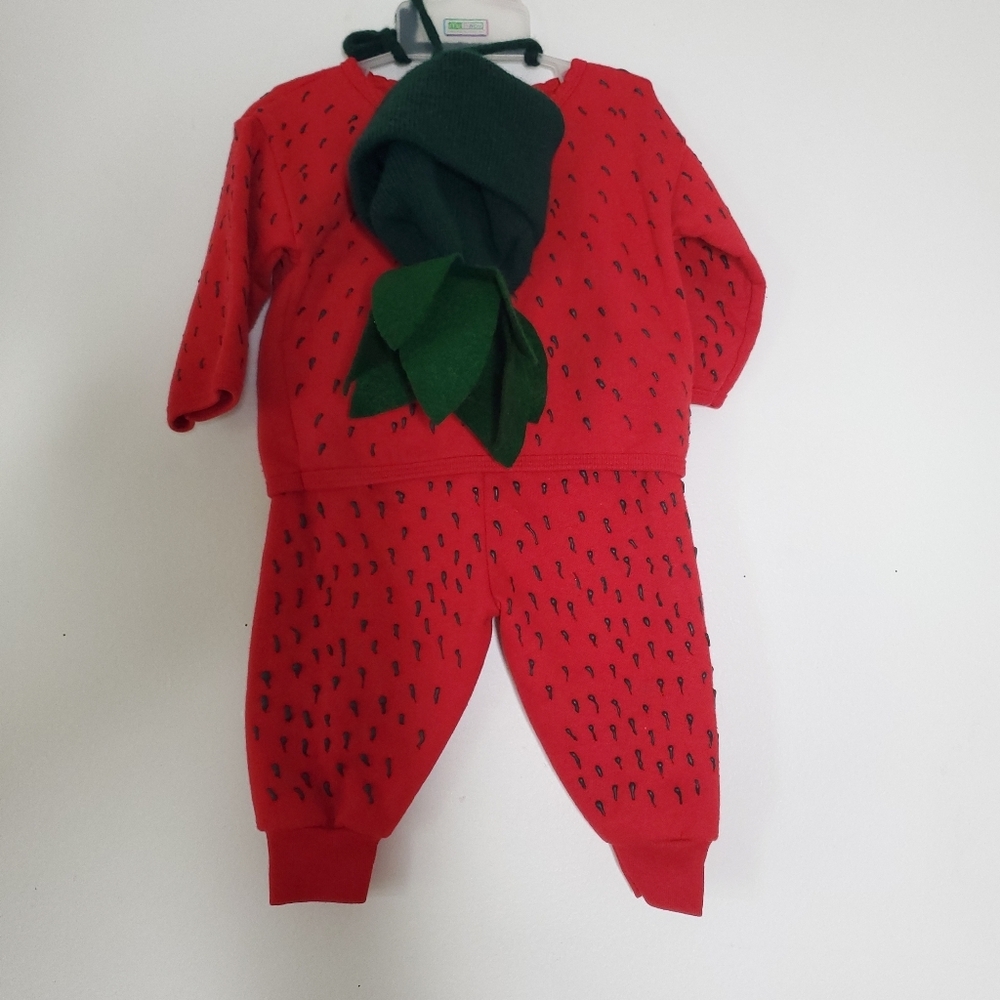 Vintage Garanimal Baby Halloween Costume 12 M Strawberry Unisex 2 pc Set